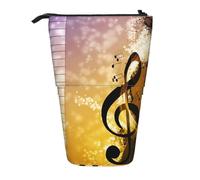 FZGGWYHL Piano Violin Music Notes Printed Pencil Telescopic Portable Stationery Pouch Storage Bag