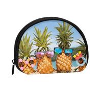 FZGGWYHL Pineapple Fruit Sunglasses Sand Beach Printed Shell Storage Bag Mini Storage Pouch Coin Purse