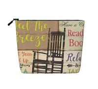 FZGGWYHL Porch Rules Printed Fake Hemp Makeup Bag Daily Storage Bag