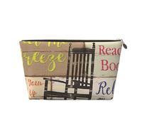 FZGGWYHL Porch Rules printed Leather Travel Toiletry Bag Zip Cosmetic Bag Travel Organiser