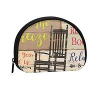 FZGGWYHL Porch Rules Printed Shell Storage Bag Mini Storage Pouch Coin Purse