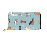 FZGGWYHL Puppy Doodles Printed Leather Wallet Portable Travel Organiser Neutral Clutch Bag