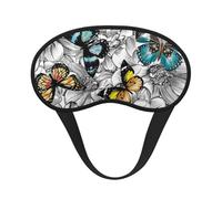 FZGGWYHL Purple Butterflies Floral Printed Blackout Sleep Mask Aid Eye Mask Travelling Sleep Eye Mask