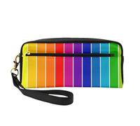 FZGGWYHL Rainbow Striped Printed Pencil Case Small Makeup Bag Portable Storage Bag