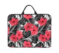 FZGGWYHL Red Hibiscus printed 14in Laptop Case Laptop Bag Portable Computer Handbag