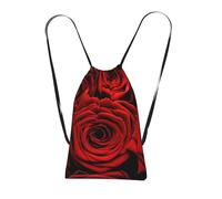 FZGGWYHL red love roses printed Storage bag with a drawstring backpack sports bag