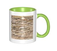 FZGGWYHL Rustic Rocks Brick Wall Printed Mug Double Colored Ceramic Mug Coffee Cup