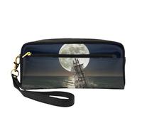 FZGGWYHL Sailing Ship in Storm Printed Pencil Case Small Makeup Bag Portable Storage Bag