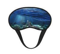 FZGGWYHL Sea Turtle Floating Up and Over Coral Printed Blackout Sleep Mask Aid Eye Mask Travelling Sleep Eye Mask