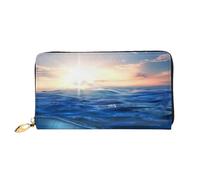 FZGGWYHL Sea Turtle Floating Up and Over Coral Printed Leather Wallet Portable Travel Organiser Neutral Clutch Bag