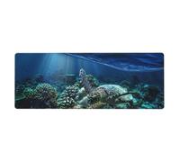 Fzggwyhl Sea Turtle Floating Up and Over Coral Printed Mouse Pad Desktop Protection Pad Keyboard Pad