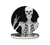 FZGGWYHL Skull printed Ceramic Car Coasters 2 Pcs Car cup holder