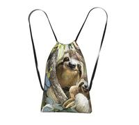 FZGGWYHL Sloth Family printed Storage bag with a drawstring backpack sports bag