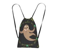 FZGGWYHL Sloth printed Storage bag with a drawstring backpack sports bag