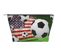 FZGGWYHL Soccer USA American Flag Printed Daily Storage Bag Travel Toiletry Bag Cosmetic Bag