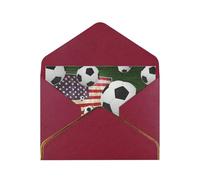 FZGGWYHL Soccer USA American Flag printed greeting card with envelope Decorative greeting card
