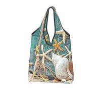 FZGGWYHL Starfish Seashell Beach printed Portable shopping bag Shoulder Bag Tote Bag