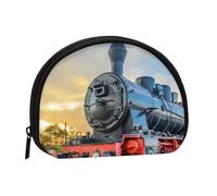 FZGGWYHL Steam Train Printed Shell Storage Bag Mini Storage Pouch Coin Purse