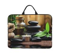 FZGGWYHL Stones and Spa Oil on The Wood Near a Pond printed 14in Laptop Case Laptop Bag Portable Computer Handbag
