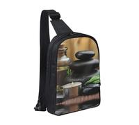 FZGGWYHL Stones and Spa Oil on The Wood Near a Pond printed Chest Bag Dual Pocket diagonally Crossbody Bag
