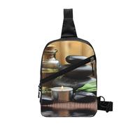FZGGWYHL Stones and Spa Oil on The Wood Near a Pond printed Chest package diagonally Crossbody Bag