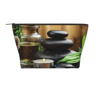 FZGGWYHL Stones and Spa Oil on The Wood Near a Pond Printed Daily Storage Bag Travel Toiletry Bag Cosmetic Bag
