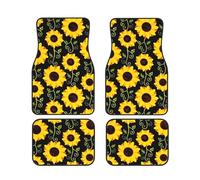 FZGGWYHL Stylish Floral Sunflower printed Car Floor Mats 4-Piece Set Universal Car Floor Mats