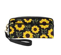 FZGGWYHL Stylish Floral Sunflower Printed Pencil Case Small Makeup Bag Portable Storage Bag