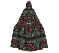 FZGGWYHL Sugar and Skulls Day of the Dead Dragon Totem printed Adult Hooded Cloak Long Cape Halloween Hooded Cape