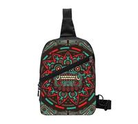 FZGGWYHL Sugar and Skulls Day of the Dead Dragon Totem printed Chest package diagonally Crossbody Bag