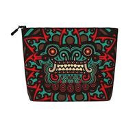 FZGGWYHL Sugar and Skulls Day of The Dead Dragon Totem Printed Fake Hemp Makeup Bag Daily Storage Bag