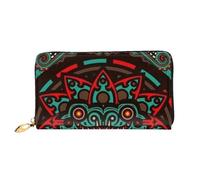 FZGGWYHL Sugar and Skulls Day of The Dead Dragon Totem Printed Leather Wallet Portable Travel Organiser Neutral Clutch Bag