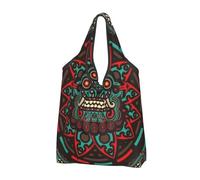 FZGGWYHL Sugar and Skulls Day of the Dead Dragon Totem printed Portable shopping bag Shoulder Bag Tote Bag