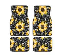 FZGGWYHL Sunflower Bees printed Car Floor Mats 4-Piece Set Universal Car Floor Mats