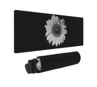 FZGGWYHL Sunflower Black Printed Mouse Pad 11.8x31.5 In Keyboard Mat Desktop Pad