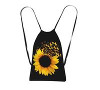 FZGGWYHL Sunflower Floral Butterflies Art printed Storage bag with a drawstring backpack sports bag