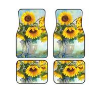 FZGGWYHL Sunflower Print printed Car Floor Mats 4-Piece Set Universal Car Floor Mats