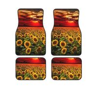FZGGWYHL Sunset Sunflower printed Car Floor Mats 4-Piece Set Universal Car Floor Mats