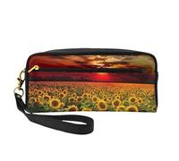 FZGGWYHL Sunset Sunflower Printed Pencil Case Small Makeup Bag Portable Storage Bag