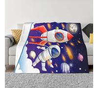 FZGGWYHL Universe Astronaut Rocket Galaxy printed Ultra-Soft Micro Fleece Blanket throw blanket
