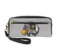 FZGGWYHL US Army Cool American Flag Eagle Printed Pencil Case Small Makeup Bag Portable Storage Bag