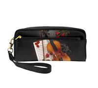 FZGGWYHL Violin Sheet Music Printed Pencil Case Small Makeup Bag Portable Storage Bag