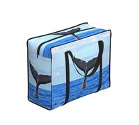 FZGGWYHL Whale Tail printed Portable shopping storage bag Handheld luggage bag Travel Bag