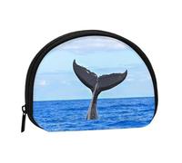 FZGGWYHL Whale Tail Printed Shell Storage Bag Mini Storage Pouch Coin Purse