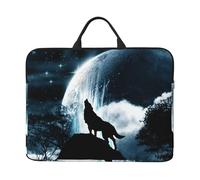 FZGGWYHL Wolf Howling At The Moon printed 14in Laptop Case Laptop Bag Portable Computer Handbag