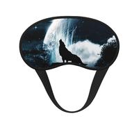 FZGGWYHL Wolf Howling at The Moon Printed Blackout Sleep Mask Aid Eye Mask Travelling Sleep Eye Mask