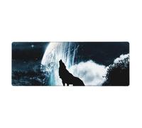 Fzggwyhl Wolf Howling at The Moon Printed Mouse Pad Desktop Protection Pad Keyboard Pad