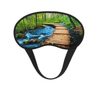 FZGGWYHL Wooden Bridge Stream Water Printed Blackout Sleep Mask Aid Eye Mask Travelling Sleep Eye Mask