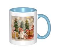 FZGGWYHL Xmas Tree Ball Stars Printed Mug Double Colored Ceramic Mug Coffee Cup