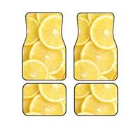FZGGWYHL Yellow Lemon printed Car Floor Mats 4-Piece Set Universal Car Floor Mats